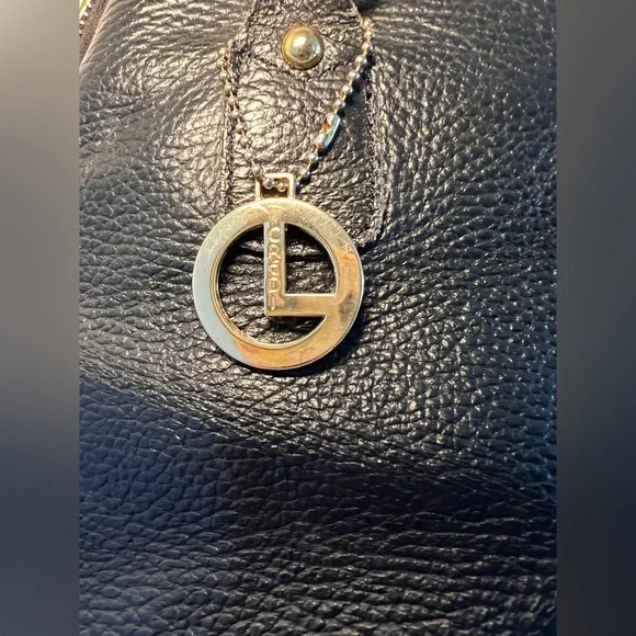 L Credi black pebbled leather made in Italy bag. See measurement in photos. - Picture 2 of 10